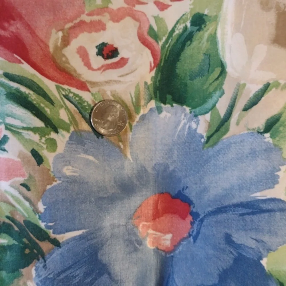 Vintage Mills Creek Fabrics Party Time Large Floral Chintz Scotchgard 5 Yards